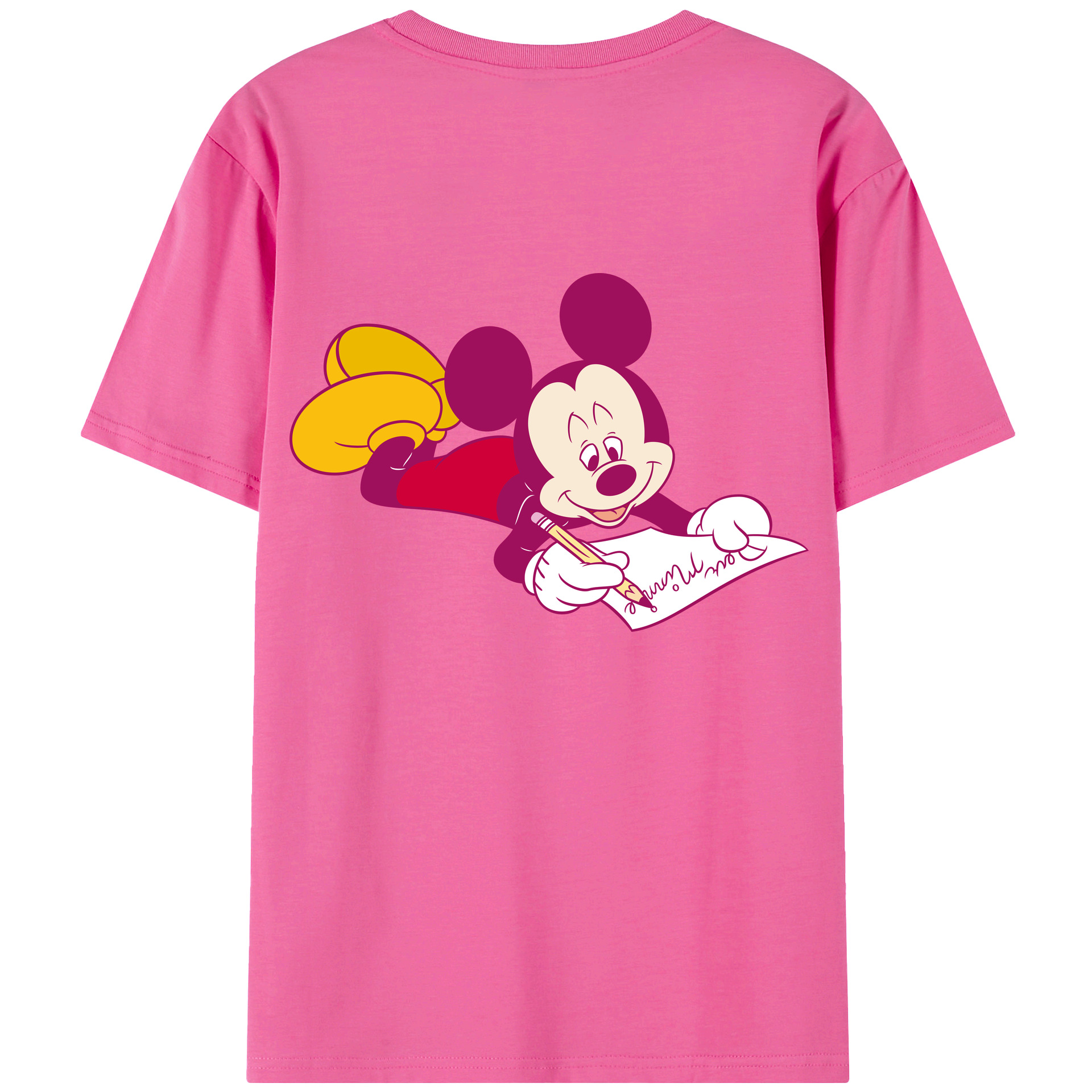 （画像用） ミッキーマウス Mickey Mouse レディース半袖Tシャツ(バックプリント)